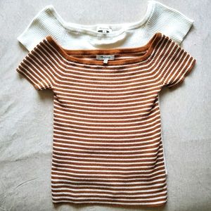 MADEWELL | Off the shoulder sweater tees - 2 set